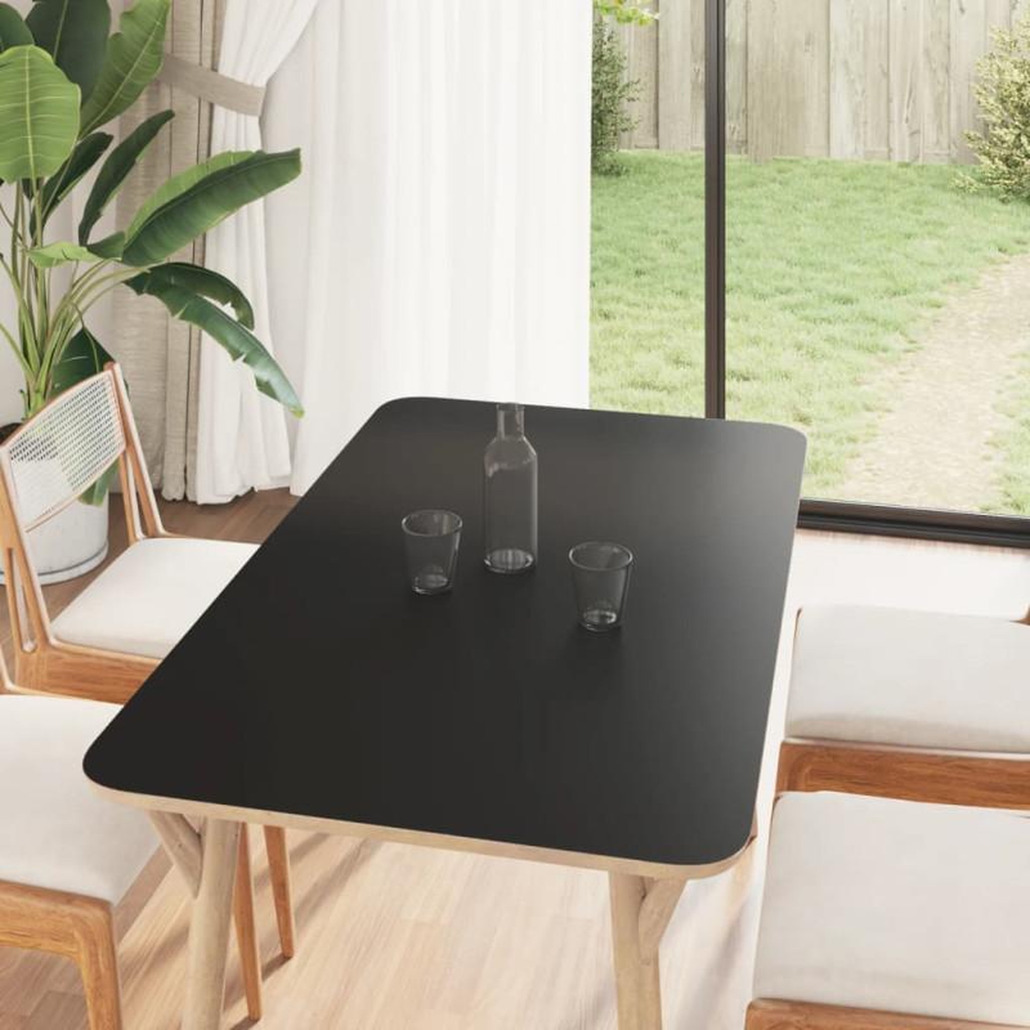 VIDAXL Autocollants auto adhésifs pour meuble noir mat 90x500 cm PVC