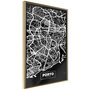 Voir la diapositive 1 : Paris Prix Affiche Murale Encadrée  City Map Porto Dark
