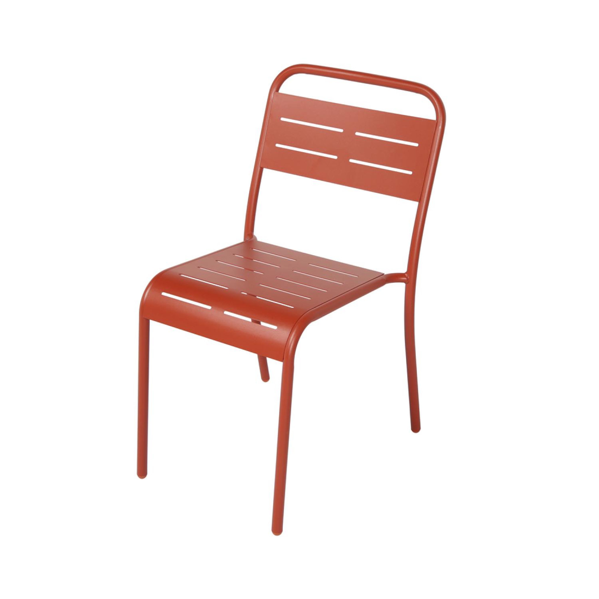 CONCEPT USINE Lot de 4 chaises salon de jardin repas terracotta bergame
