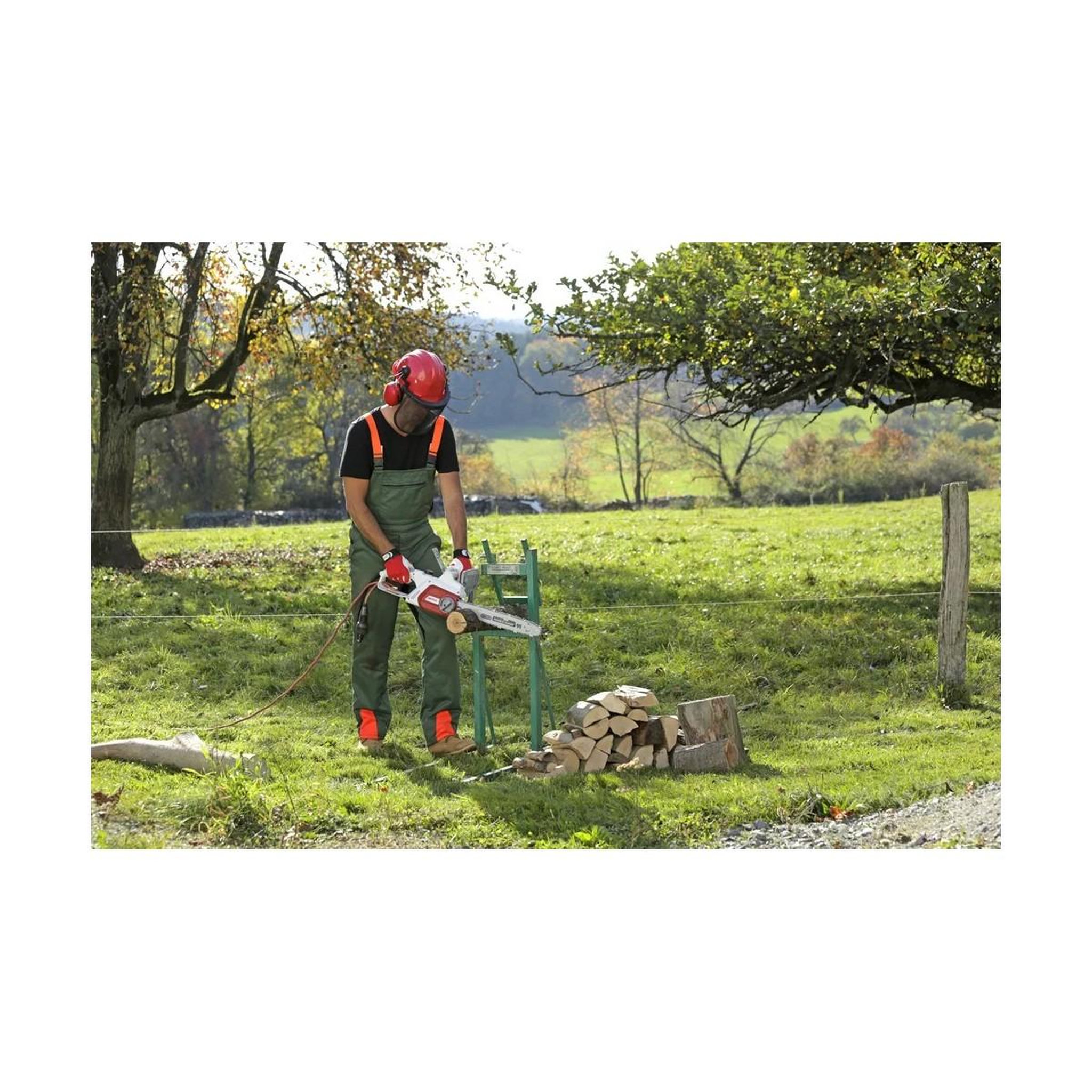 Voir la diapositive 5 : Ikra Tronçonneuse electrique 2200w guide 40 cm poignée 2 mains anti-vibration tendeur de chaine sans outil ikra