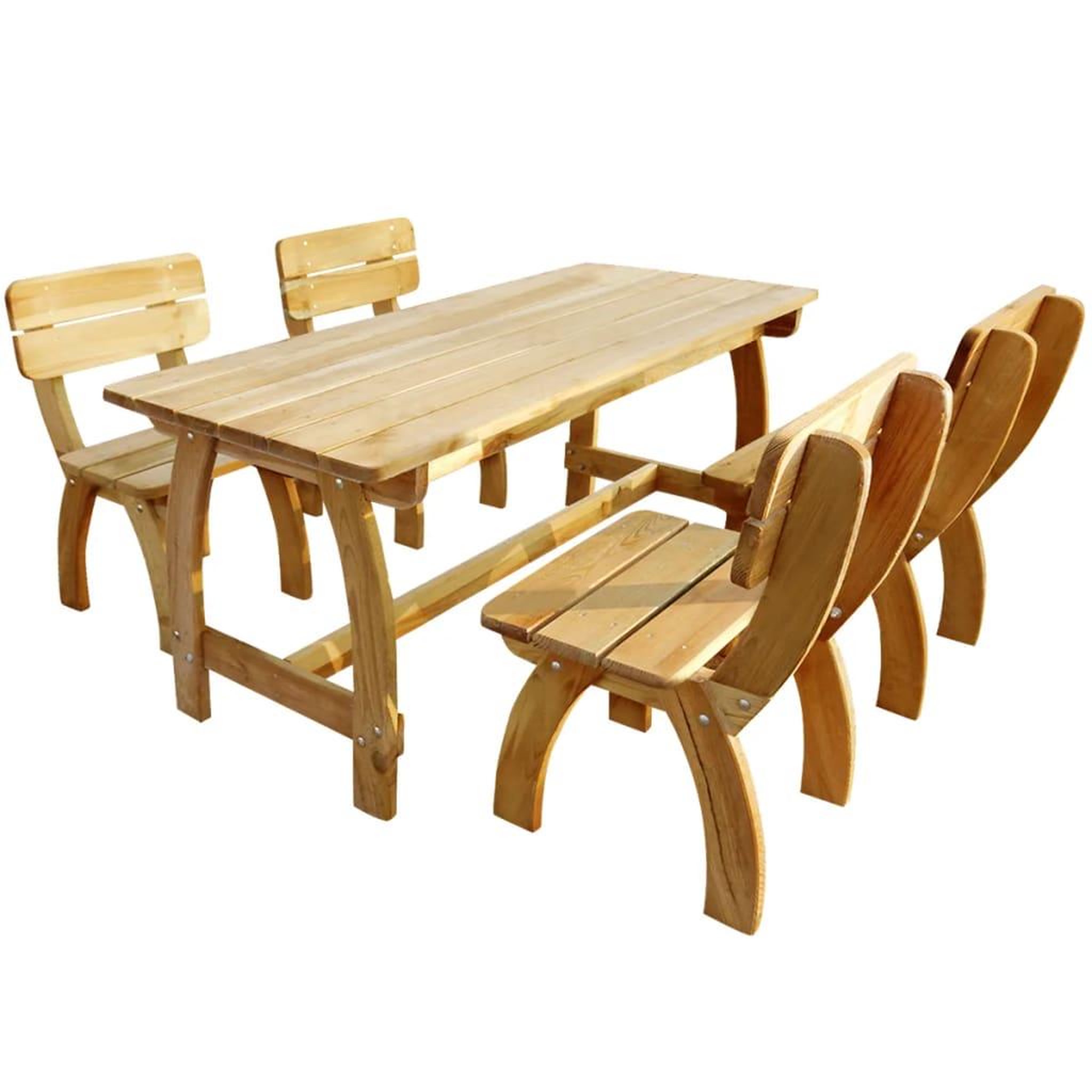 VIDAXL Ensemble a manger d'exterieur 5 pcs pinede impregnee