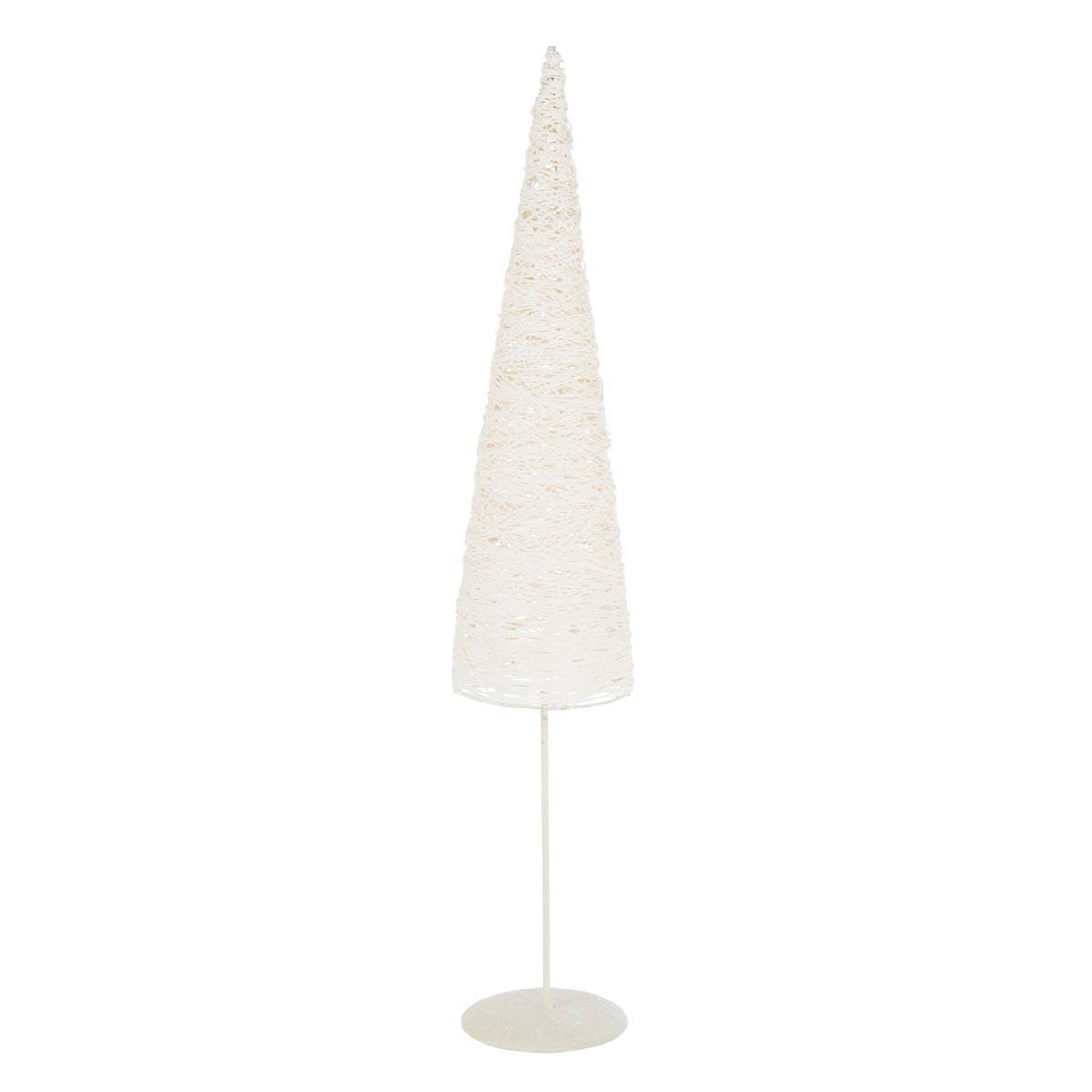 J-LINE Sapin de noël sur socle  glitter  85cm blanc