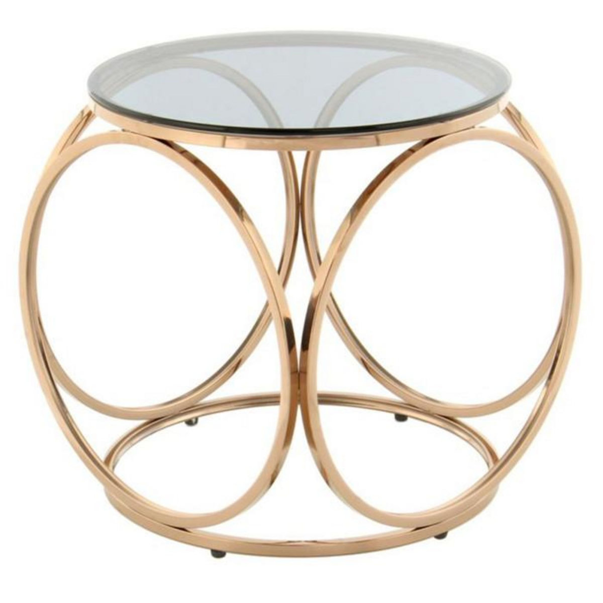 Paris Prix Table d'Appoint Design  Whitney  52cm Gris & Or Rose