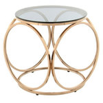 Paris Prix Table d'Appoint Design  Whitney  52cm Gris & Or Rose