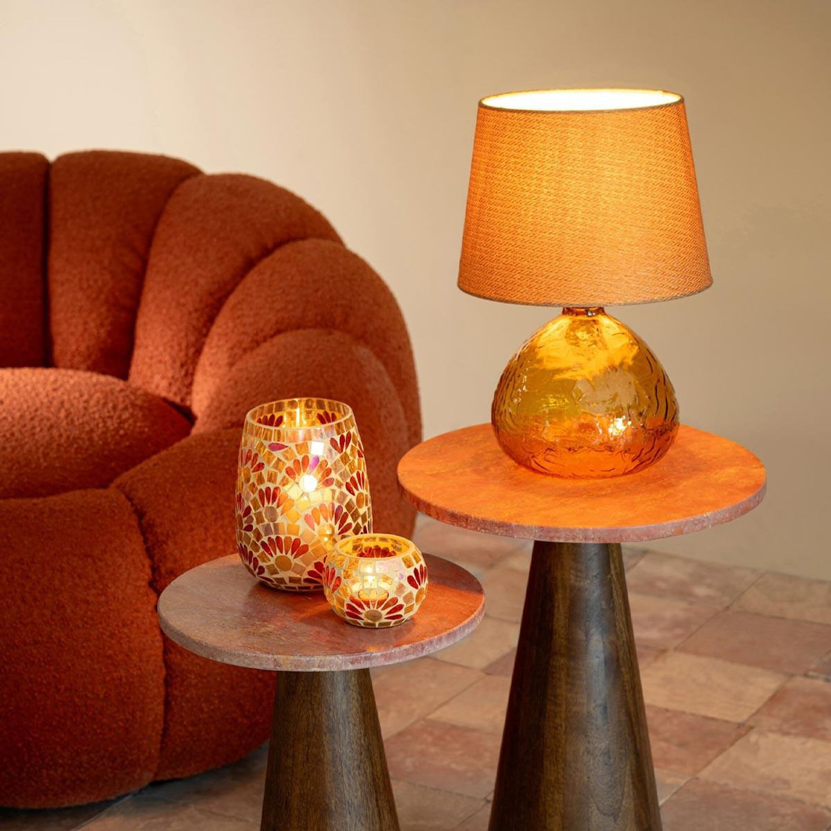 Paris Prix Lampe à Poser en Verre  Tierra  32cm Ocre