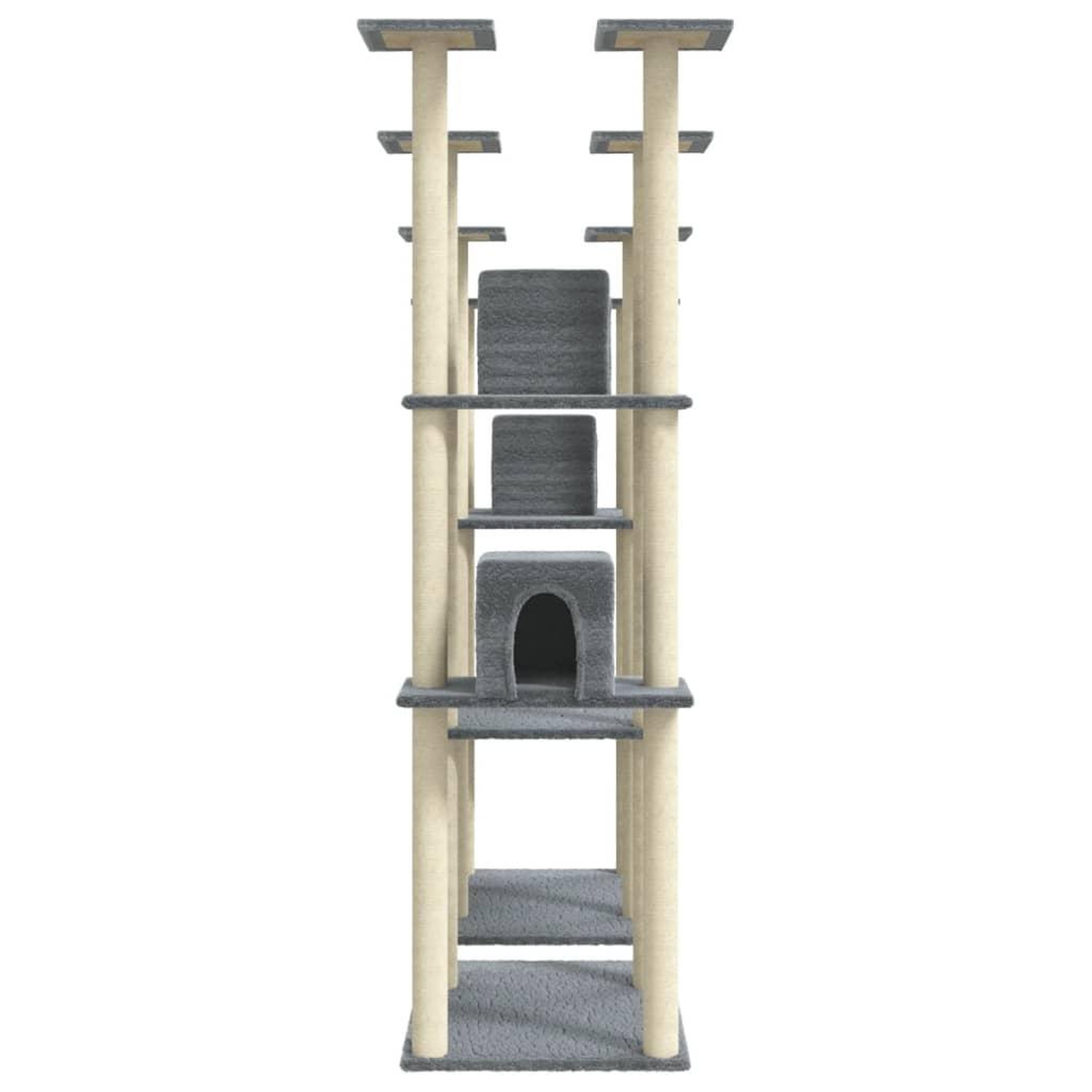 Voir la diapositive 5 : VIDAXL Arbre a chat avec griffoirs en sisal Gris clair 174 cm