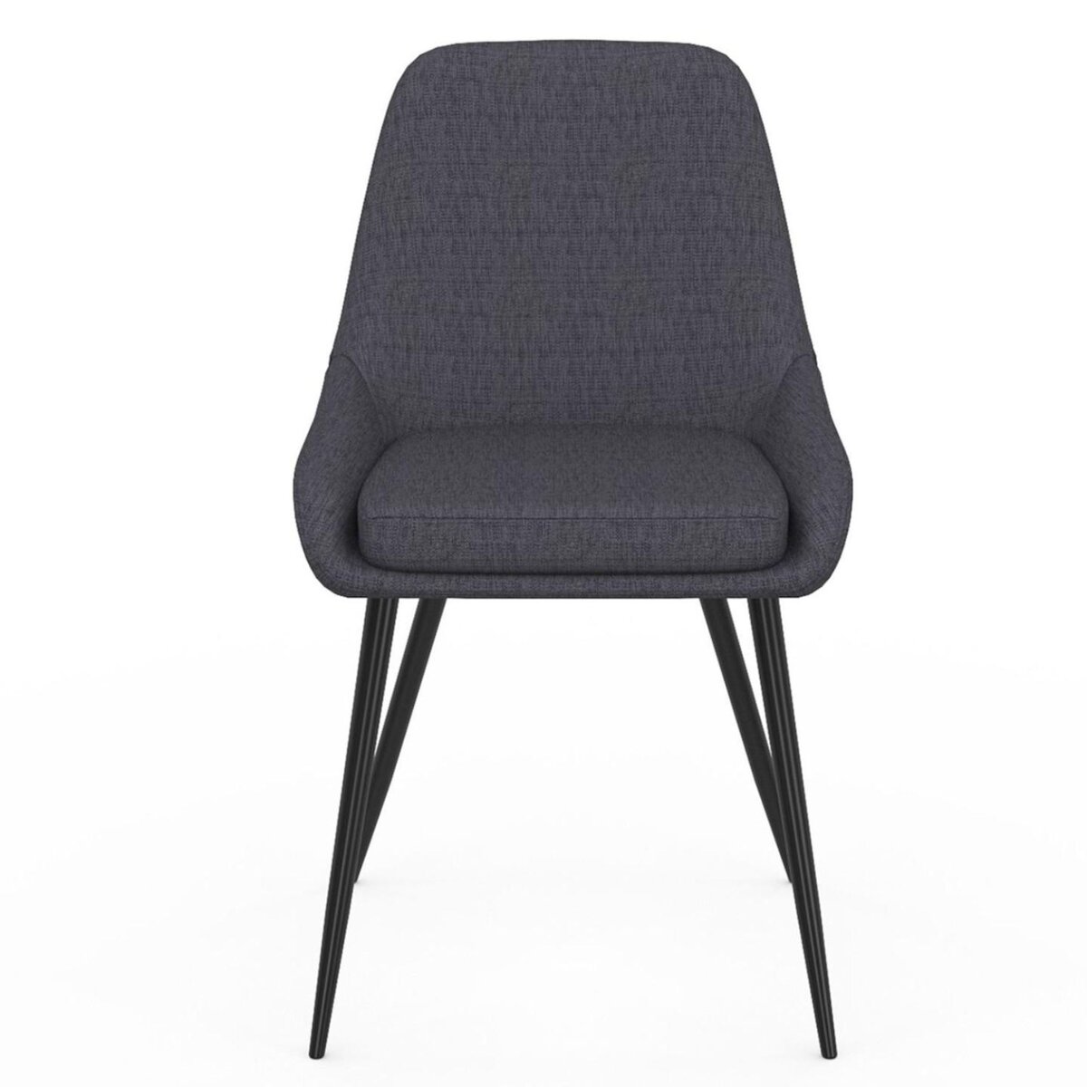 ID MARKET Lot de 6 chaises THALYA en tissu gris avec accoudoirs