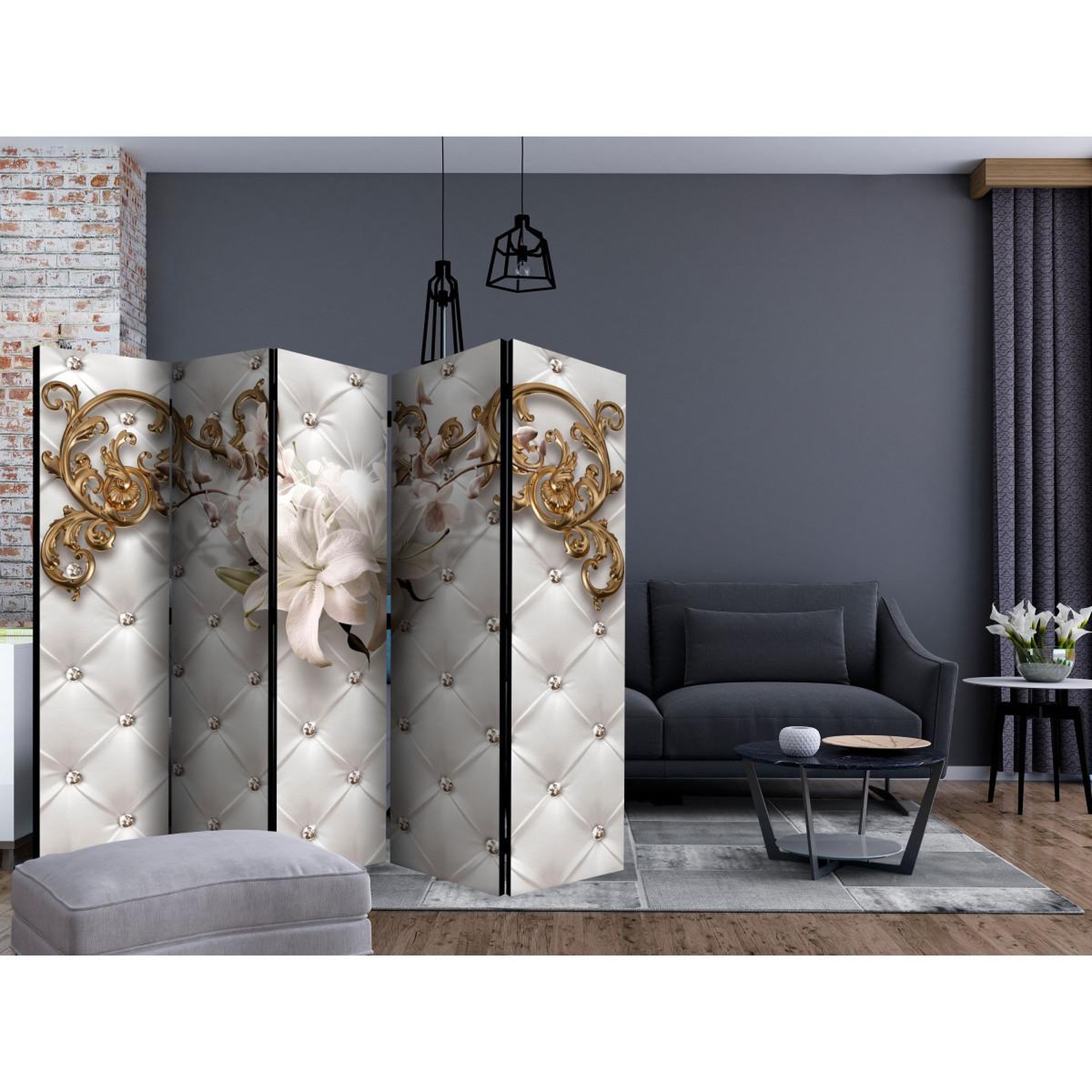 Voir la diapositive 2 : Paris Prix Paravent 5 volets  royal dazzle  172x225cm