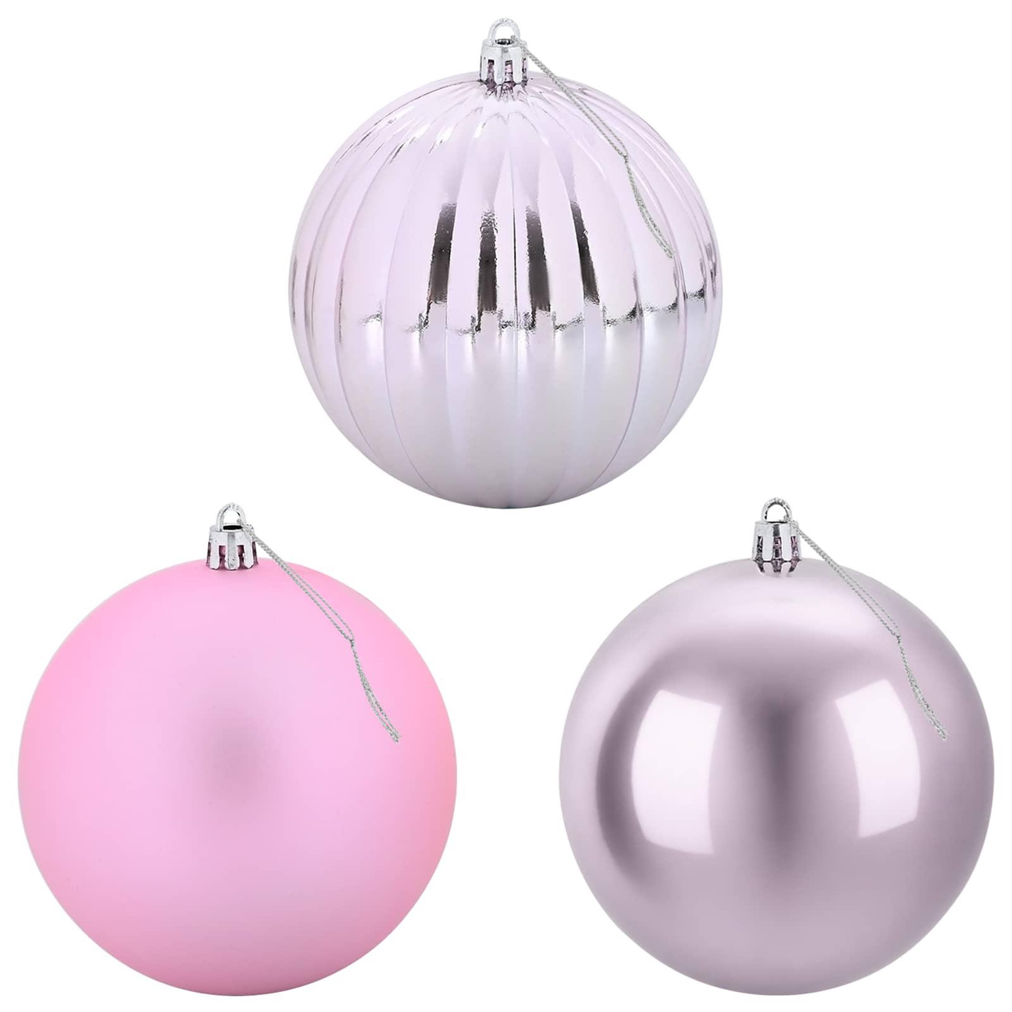 Voir la diapositive 4 : VIDAXL Lot de boules de Noël XXL 4 pc Rose Diam. 20 cm Plastique