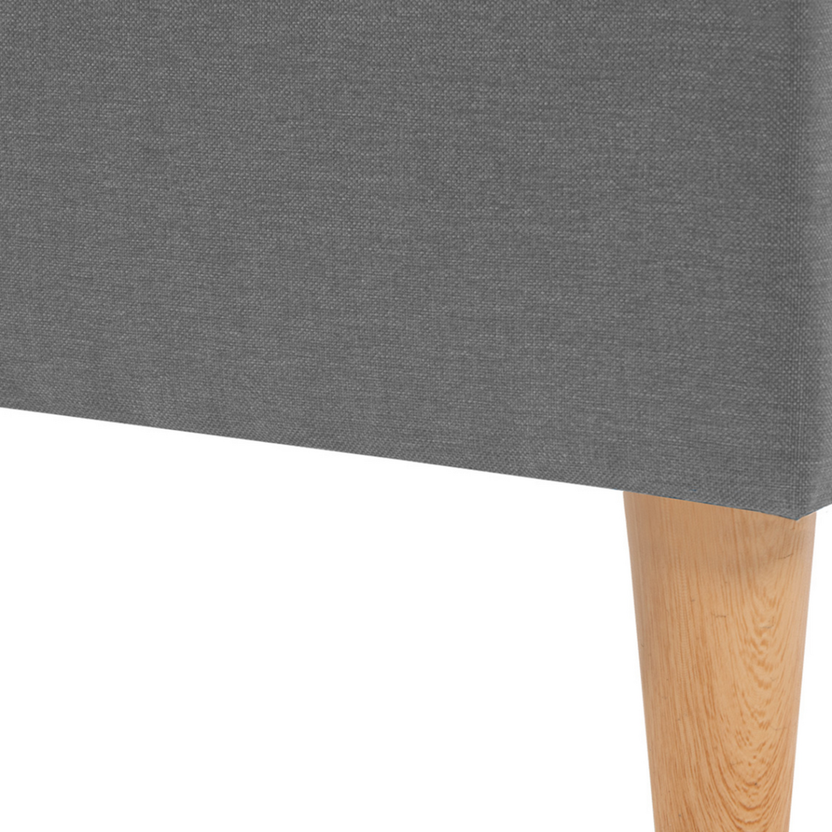 ID MARKET Lit double scandinave BALTA avec tête de lit et sommier 160 x 200 cm tissu gris clair