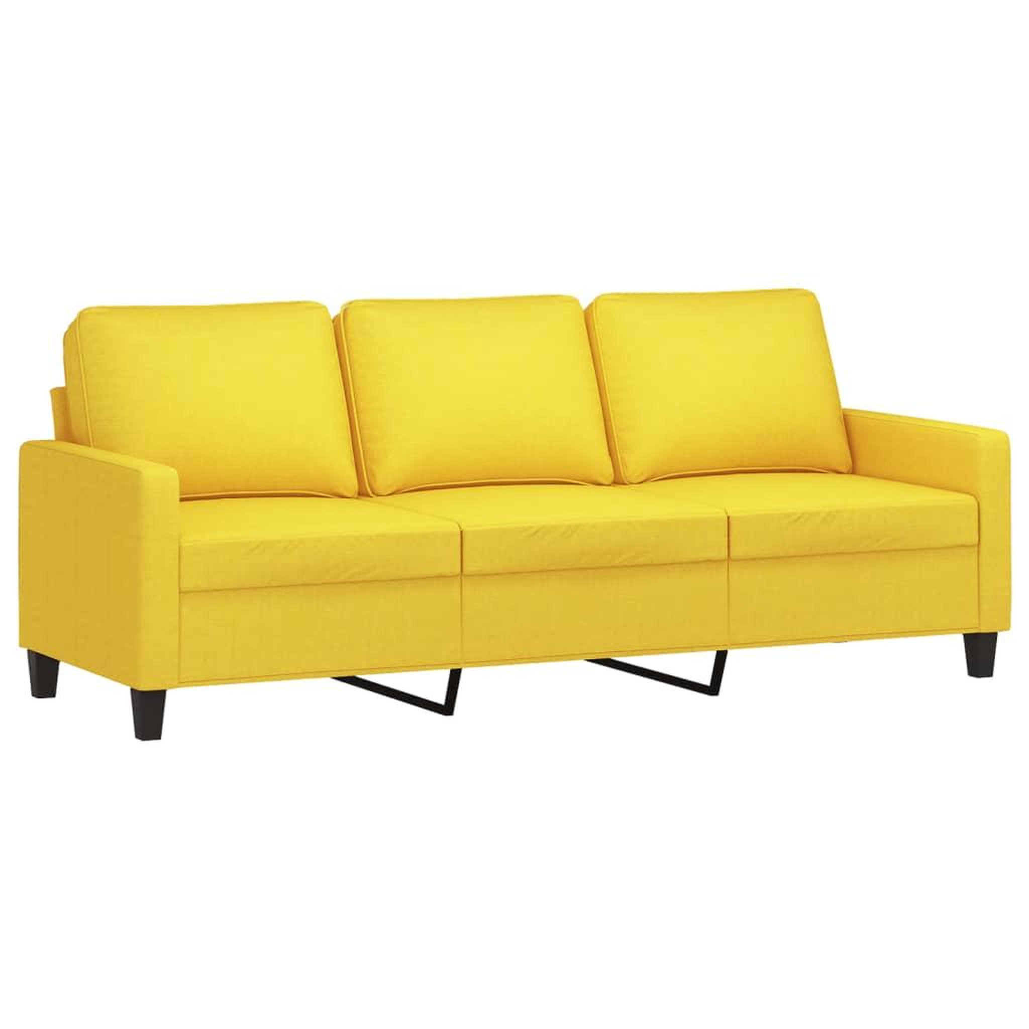 Voir la diapositive 4 : VIDAXL Ensemble de canapes 2 pcs avec coussins Jaune clair Tissu