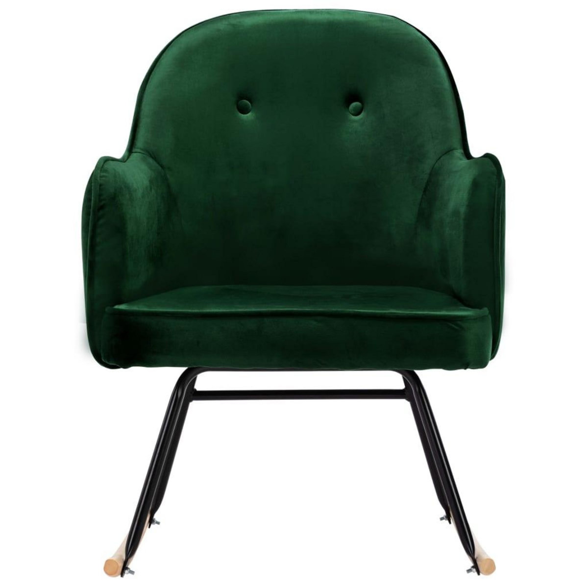 VIDAXL Chaise a bascule Vert fonce Velours
