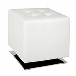 Paris Prix Pouf Carré Design  Hava  42cm Blanc