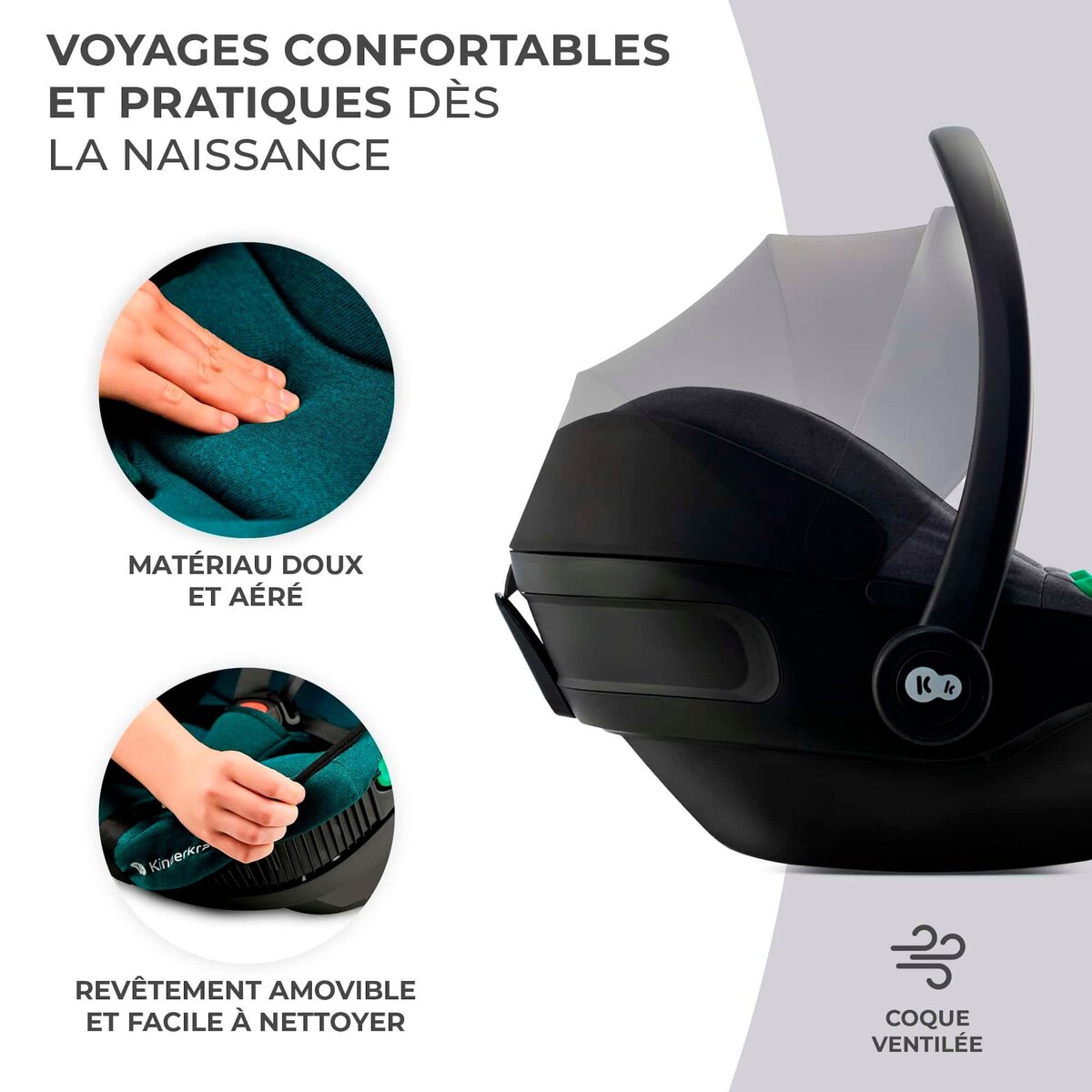 KINDERKRAFT Chaise haute multifonction - transat et siège réglable
