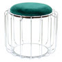Voir la diapositive 1 : Paris Prix Pouf & Table d'Appoint  Comfortable  50cm Vert & Argent