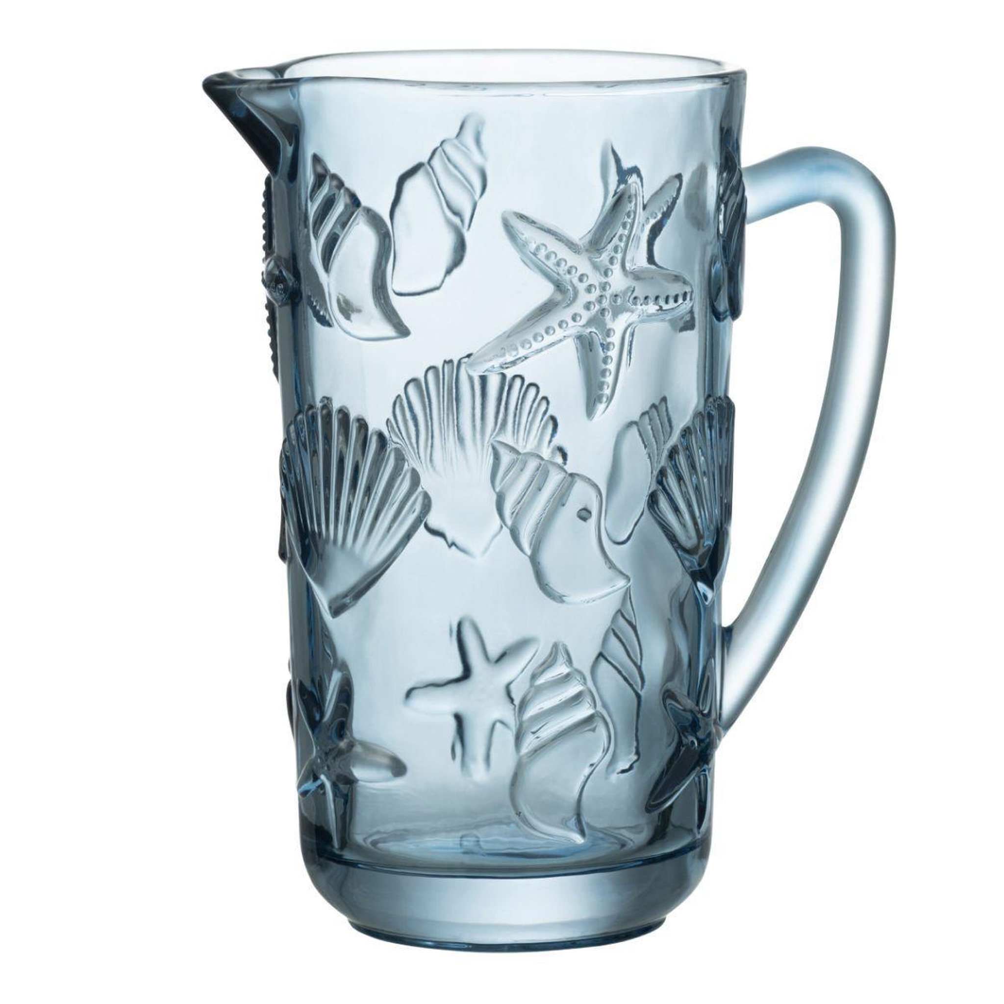 Voir la diapositive 1 : J-LINE Carafe en verre design  mer  1l bleu clair