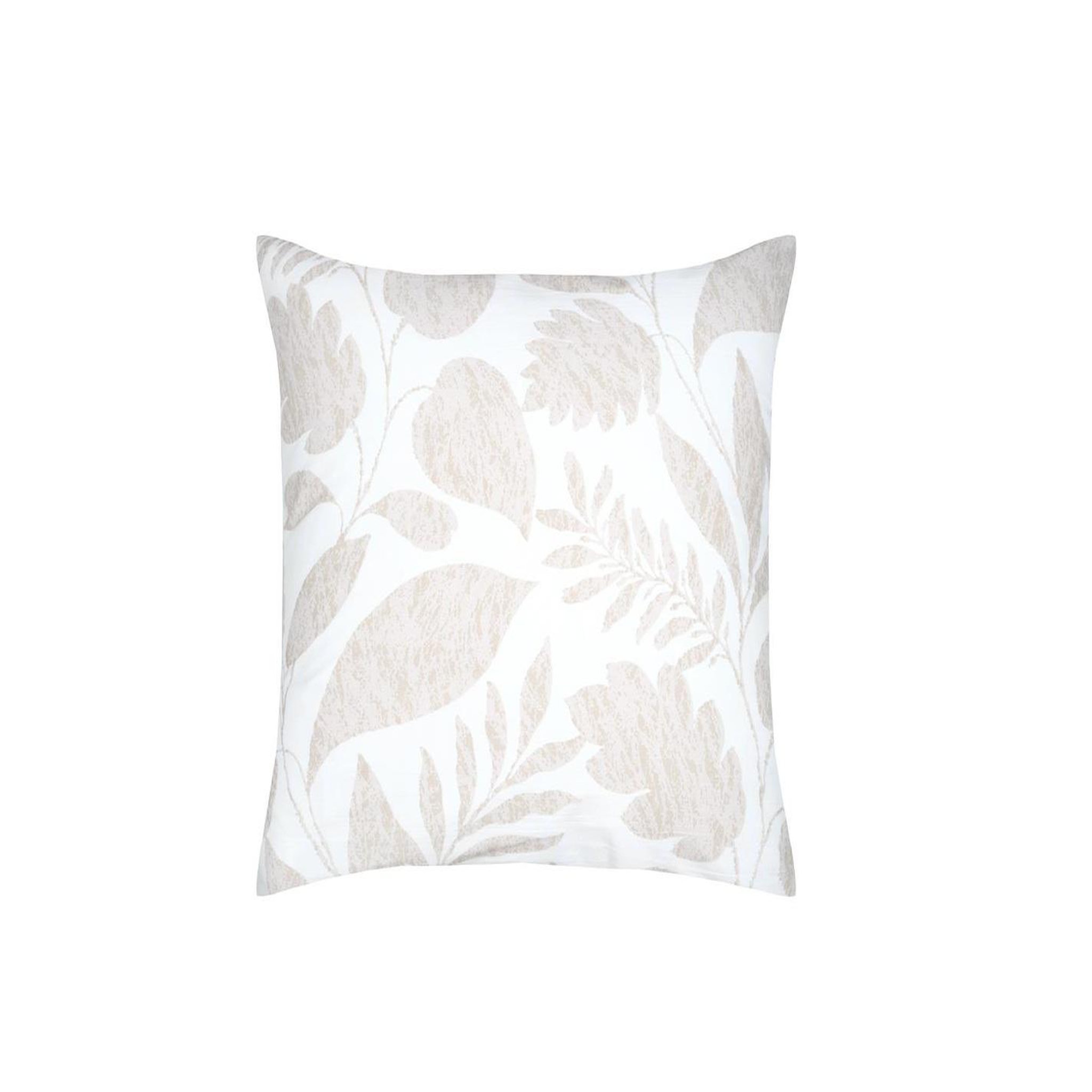 Voir la diapositive 2 : Eden Taie d'oreiller percale de coton motif feuillage 63x63cm