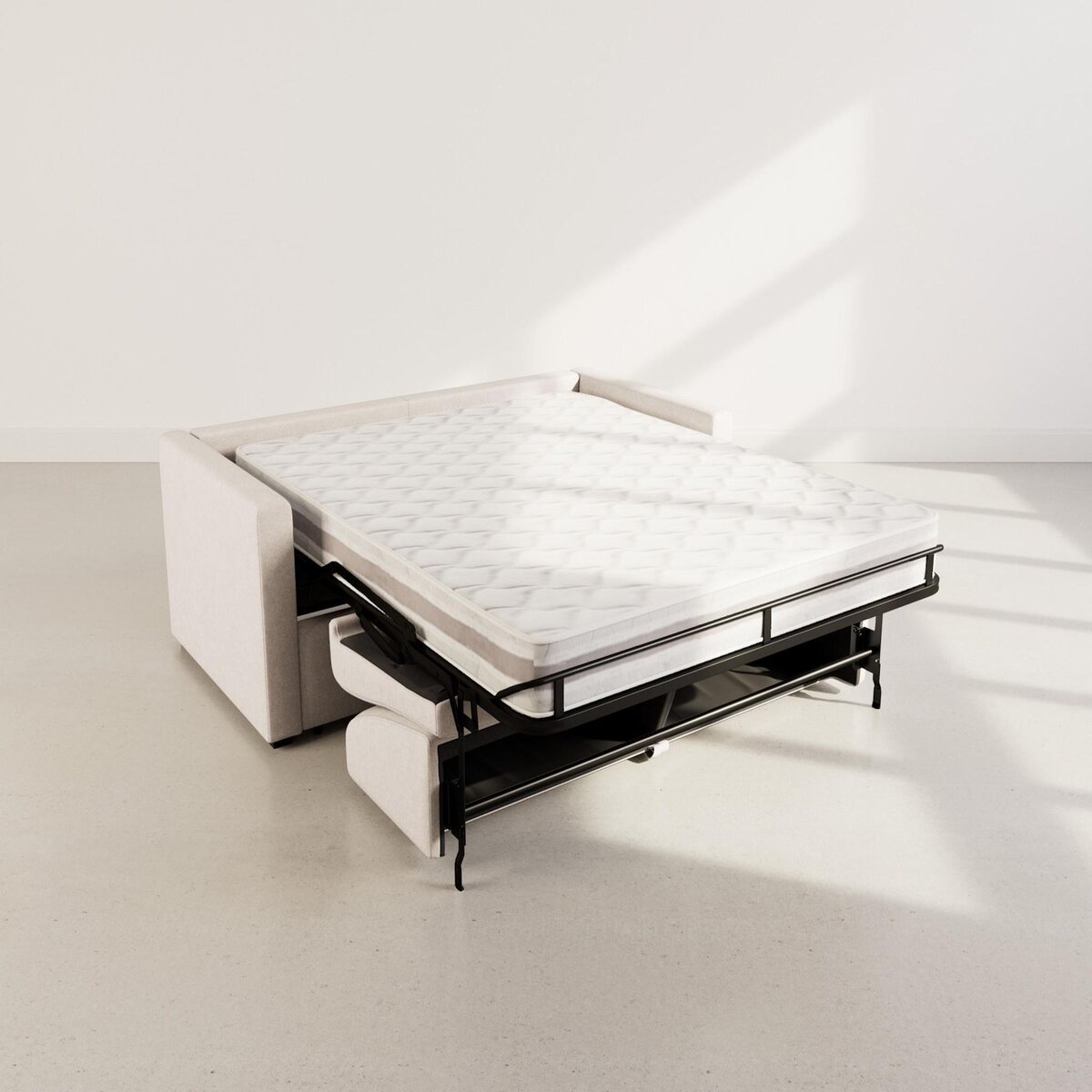 BEST MOBILIER Julia - canapé 3 places convertible express couchage quotidien 140 cm matelas 18 cm en tissu