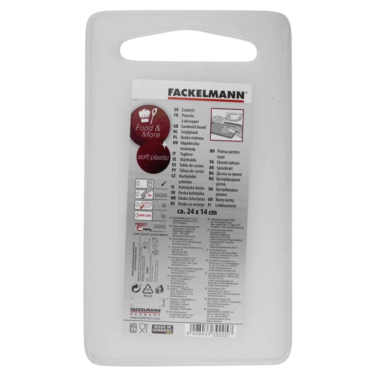 Fackelmann Planche à découper en plastique 24 x 14 cm Fackelmann