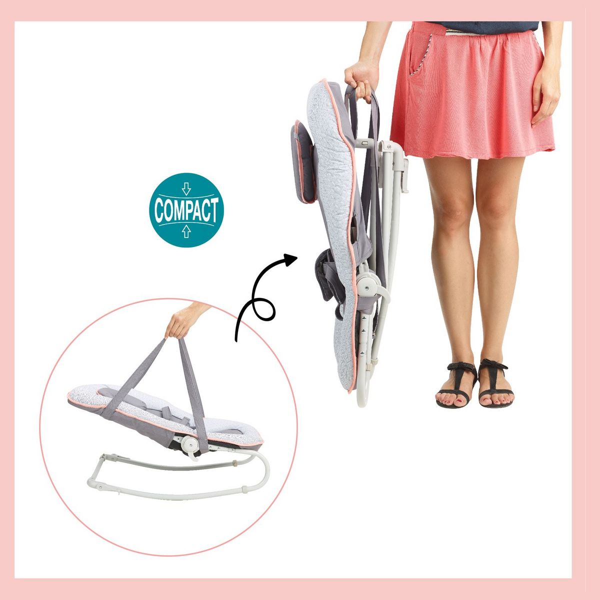 BABYMOOV Transat balancelle bébé Graphik - Pêche