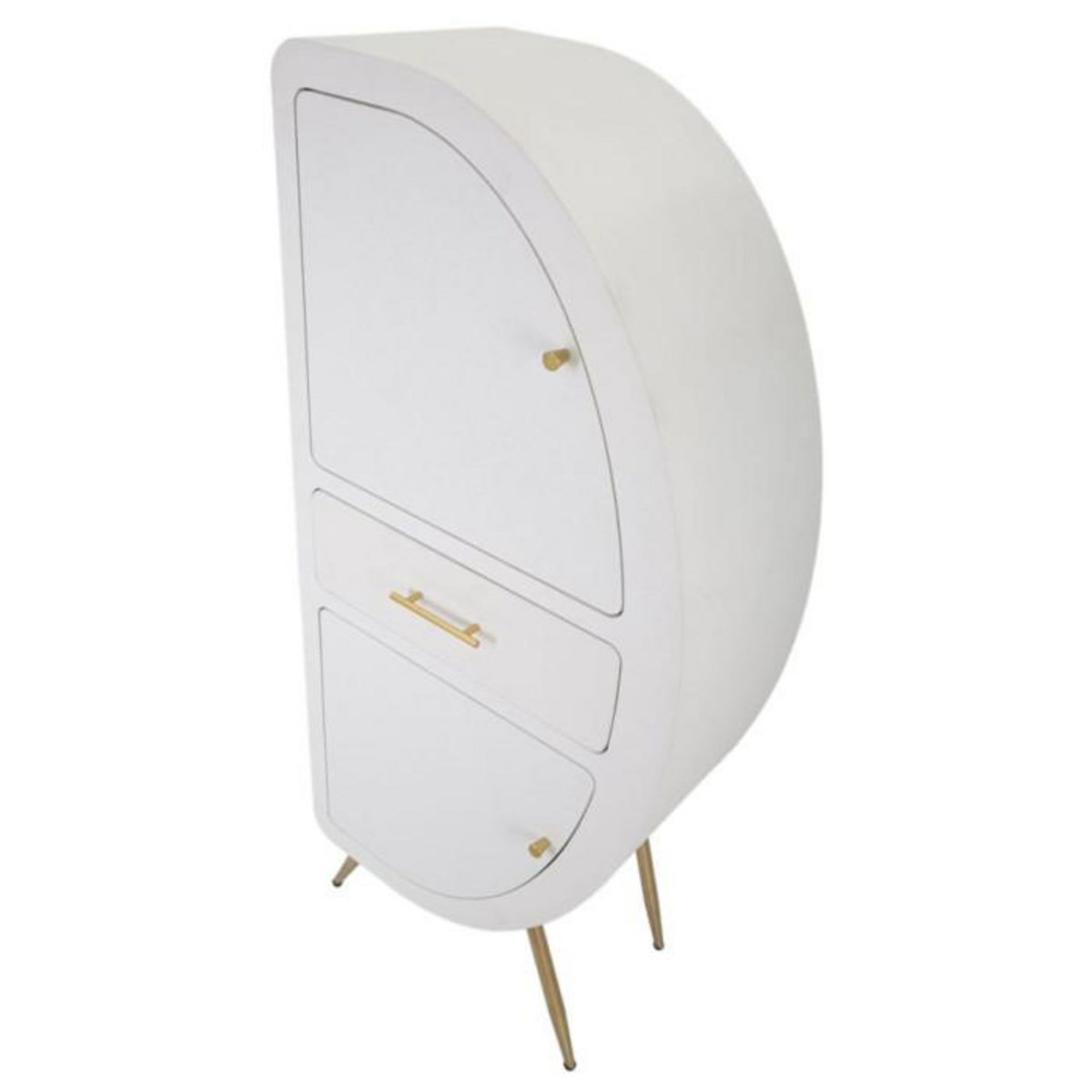 Paris Prix Armoire 2 Portes Design  Venus  133cm Blanc & Or