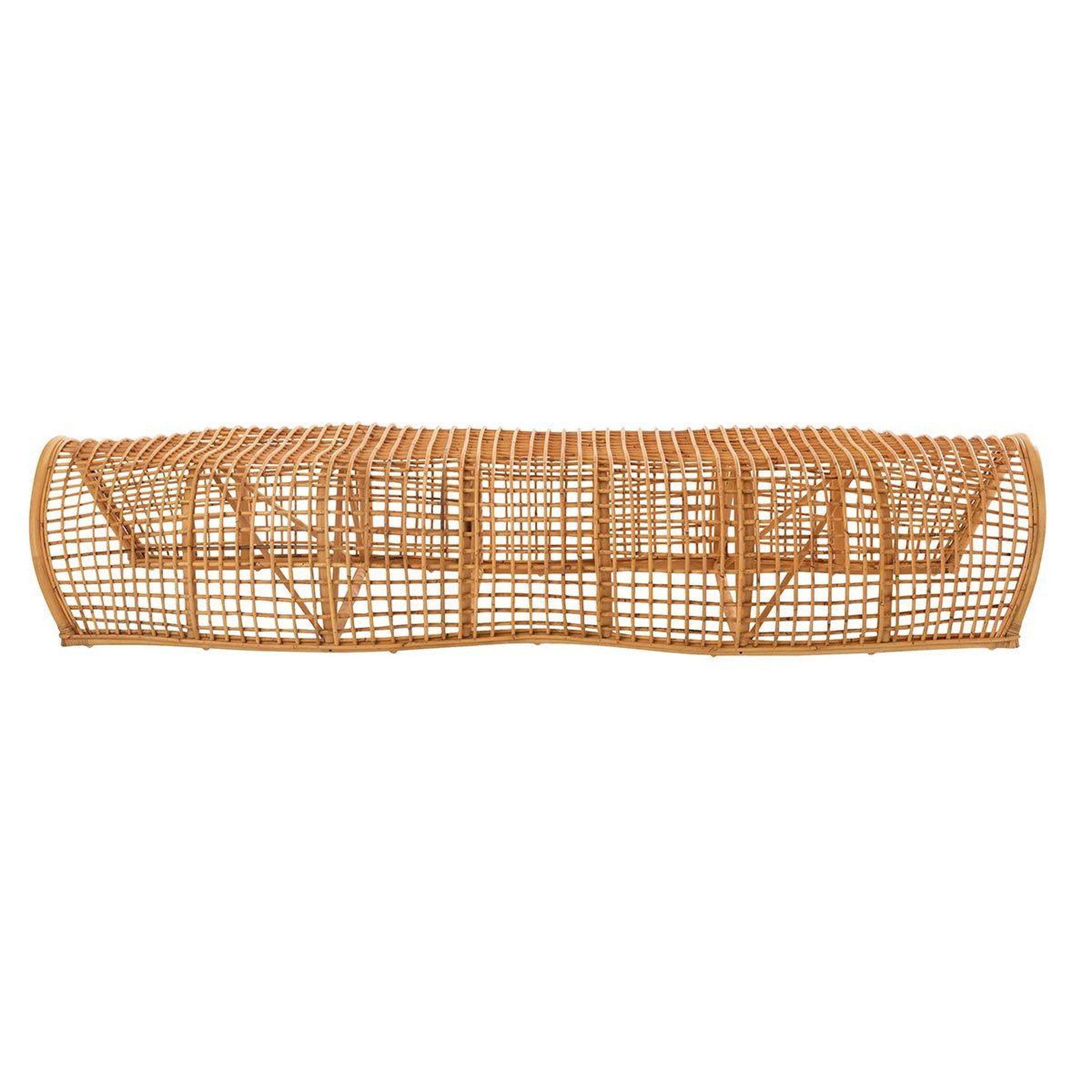 Voir la diapositive 2 : J-LINE Banc design en rotin  roni  200cm naturel