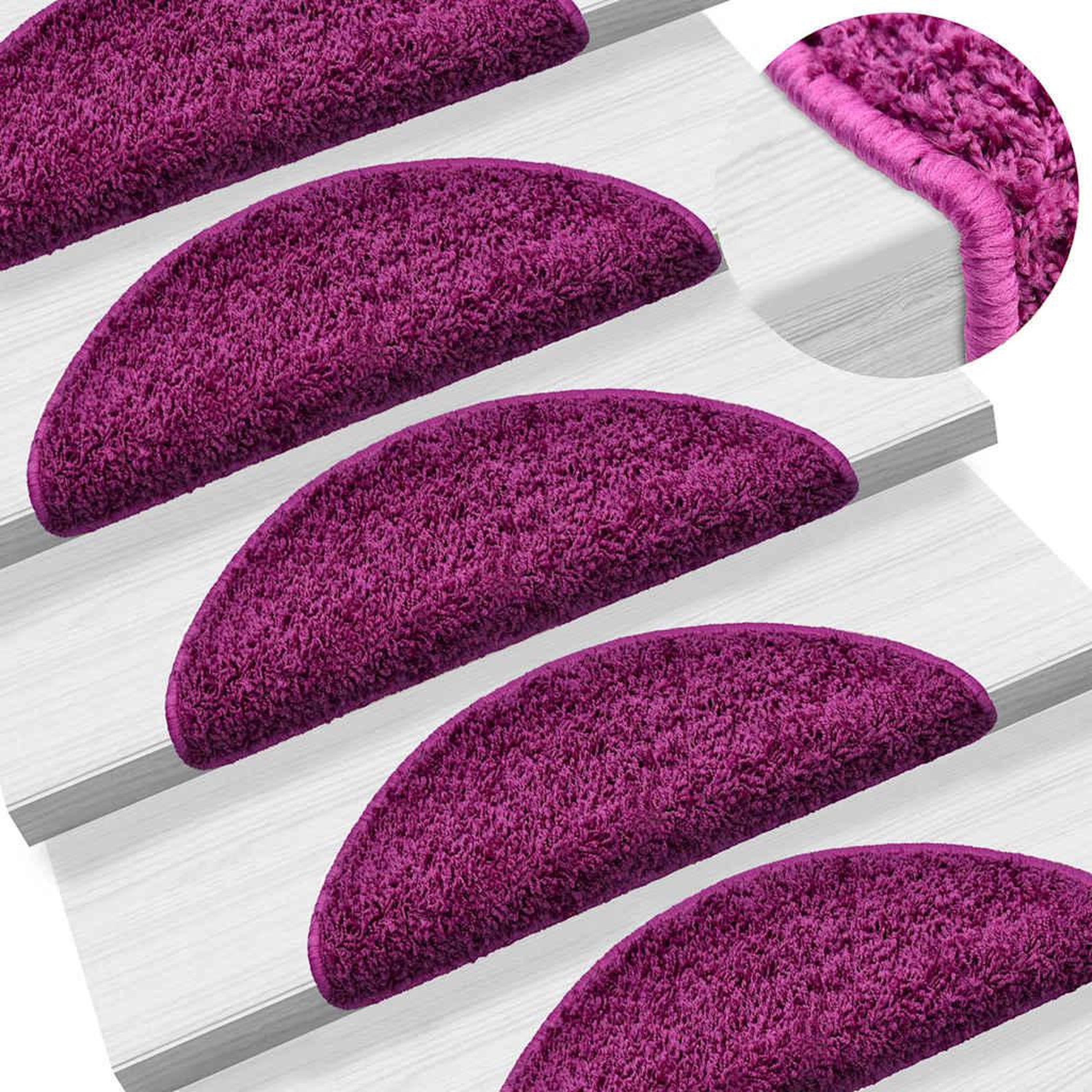 Voir la diapositive 5 : VIDAXL Tapis d'escalier 20 pcs violet 56x17x3 cm