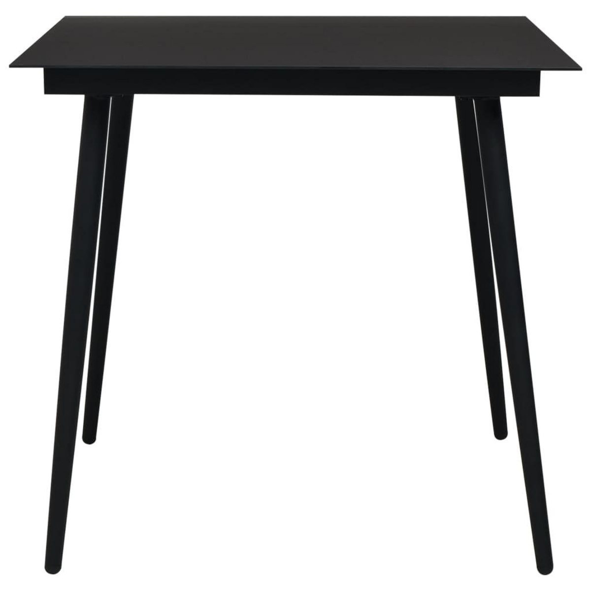 VIDAXL Table a dîner de jardin Noir 80x80x74 cm Acier et verre