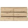 Voir la diapositive 4 : MARKET24 Commode CHELSEA 6 tiroirs - L 154 cm x P 42,2 x H 79,9 - Décor chene artisan