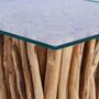 Voir la diapositive 3 : VIDAXL Table basse avec dessus en verre 66x66x40cm Bois de teck massif