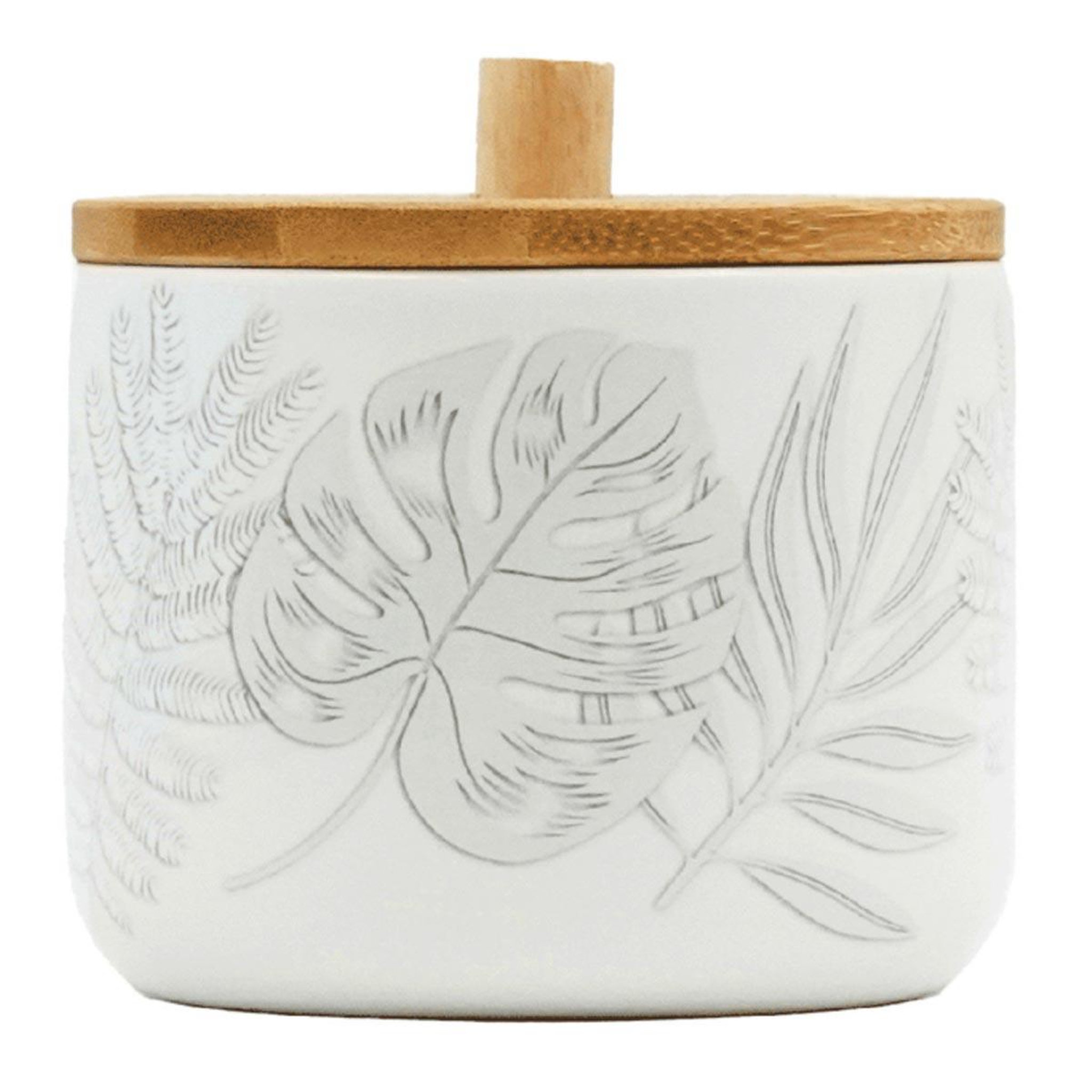 Douceur d'Intérieur Pot à cotons imprimé  amber  10cm gris