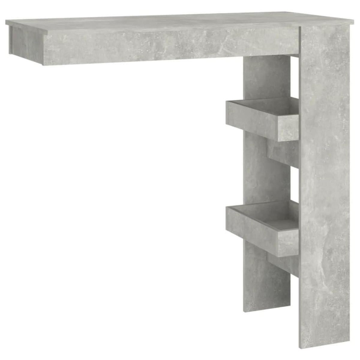 VIDAXL Table de bar murale Gris Beton 102x45x103,5cm Bois d'ingenierie