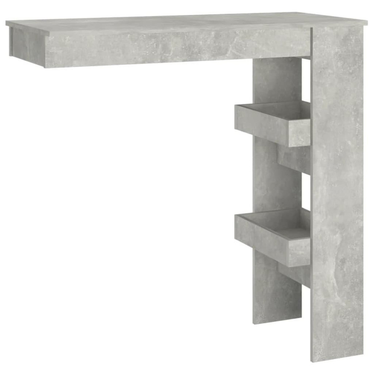 VIDAXL Table de bar murale Gris Beton 102x45x103,5cm Bois d'ingenierie