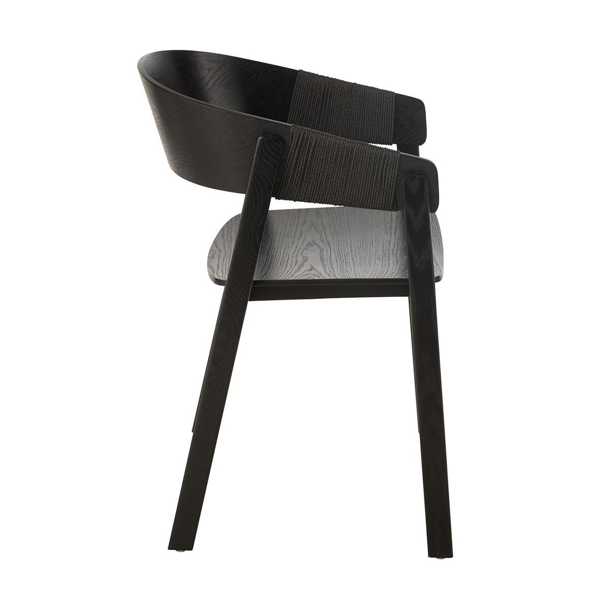 Voir la diapositive 3 : J-LINE Chaise en bois  naga  76cm noir