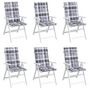 Voir la diapositive 4 : VIDAXL Coussins de chaise jardin a dossier haut lot de 6 carreaux gris