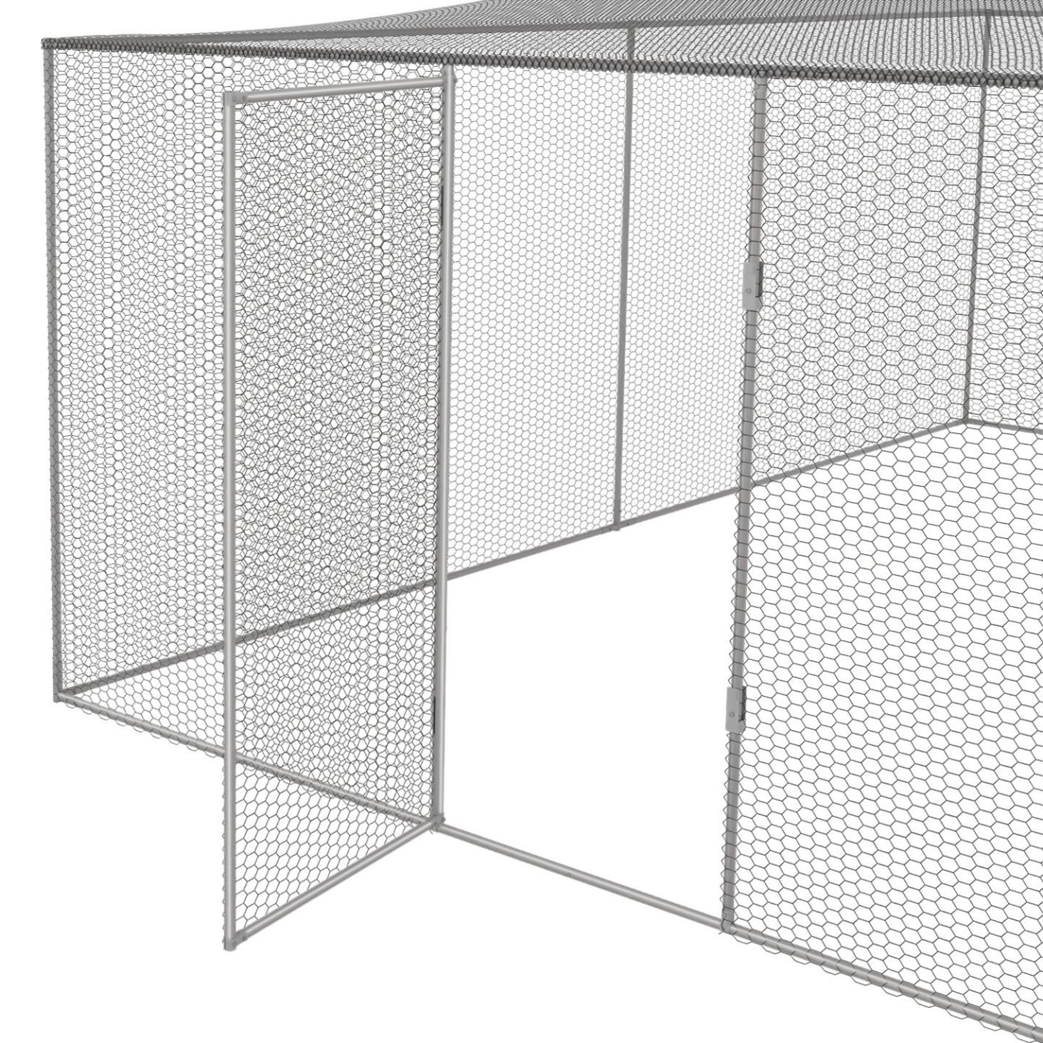 Voir la diapositive 5 : ID MARKET Volière 12m² parc grillagé 3x4 m enclos poulailler pour animaux de basse cour
