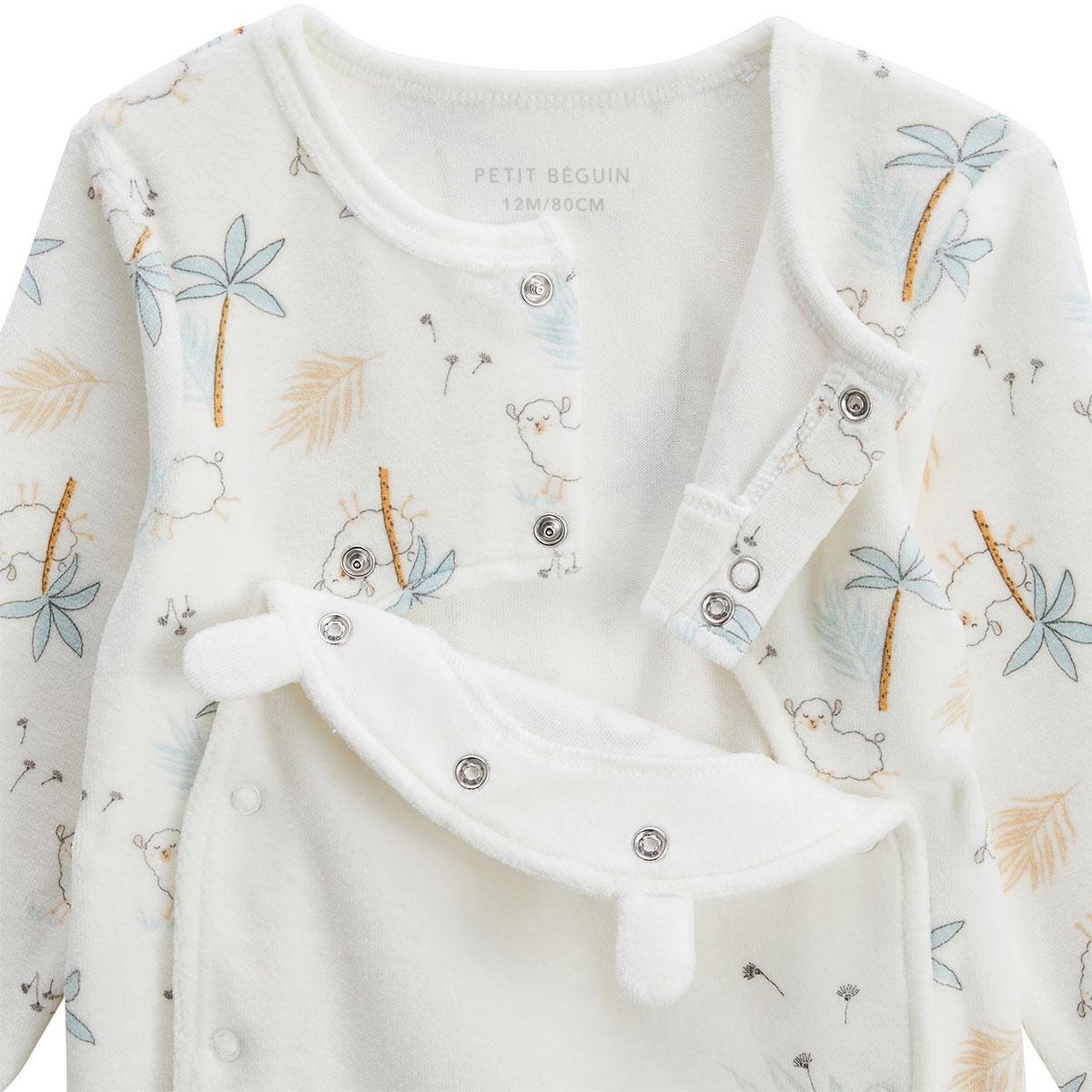 Voir la diapositive 3 : Petit Béguin Lot de 2 pyjamas bébé en velours noisette