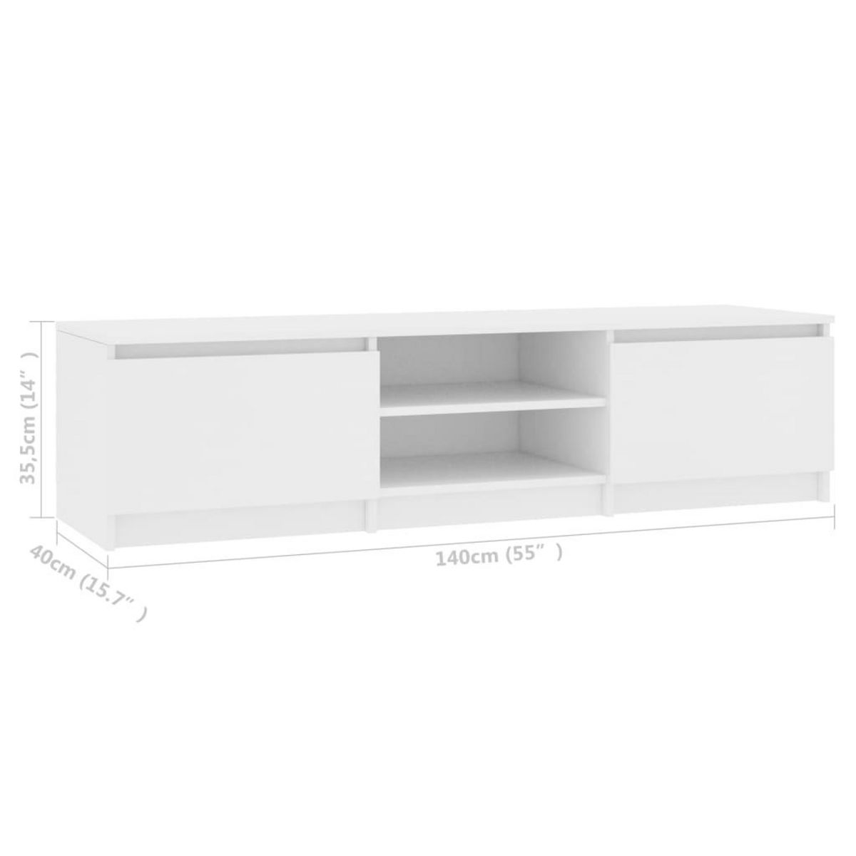 VIDAXL Meuble TV Blanc 140x40x35,5 cm Bois d'ingenierie