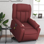 VIDAXL Fauteuil inclinable de massage electrique rouge bordeaux
