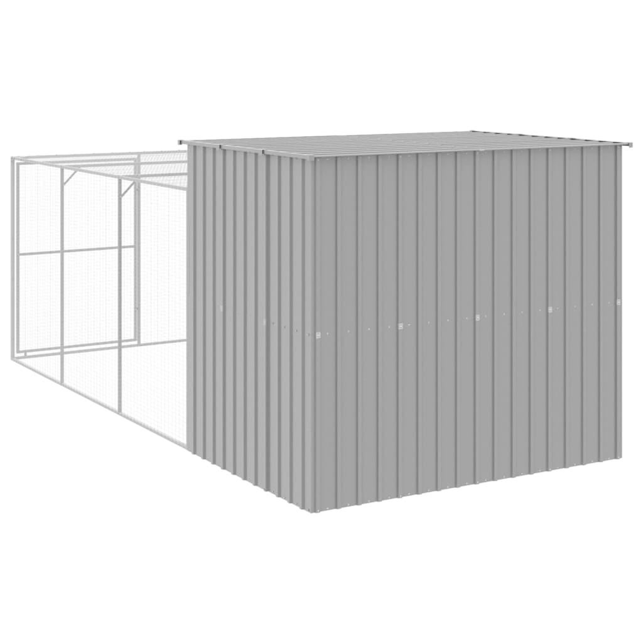 Voir la diapositive 5 : VIDAXL Niche pour chien avec cour gris clair 214x457x181 cm