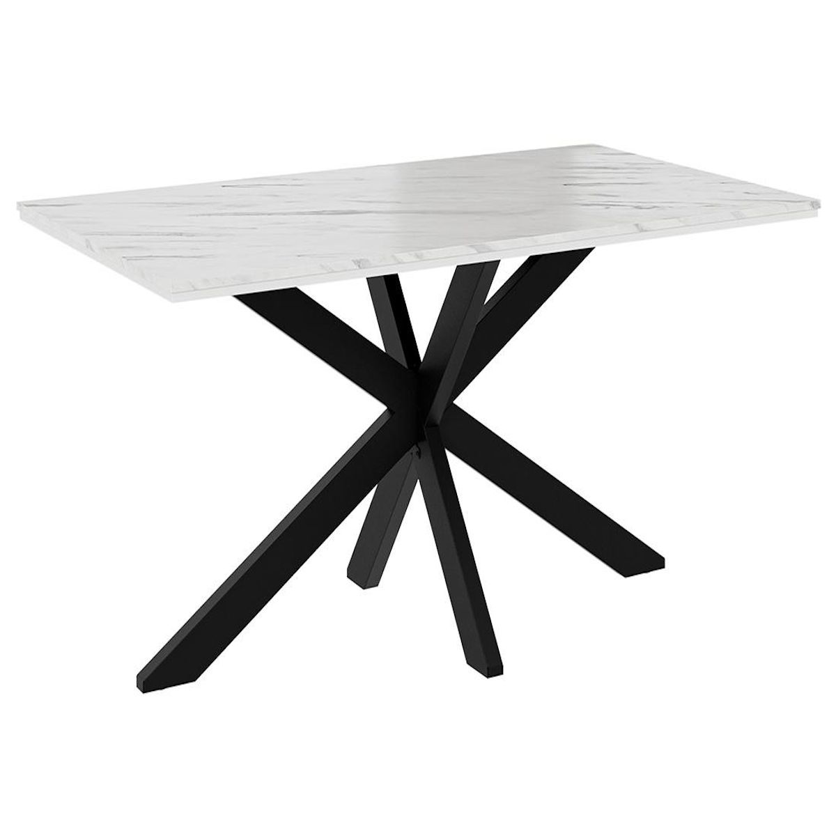 BEST MOBILIER Tom - table à manger - plateau effet marbre - pieds en métal - 4 à 6 personnes