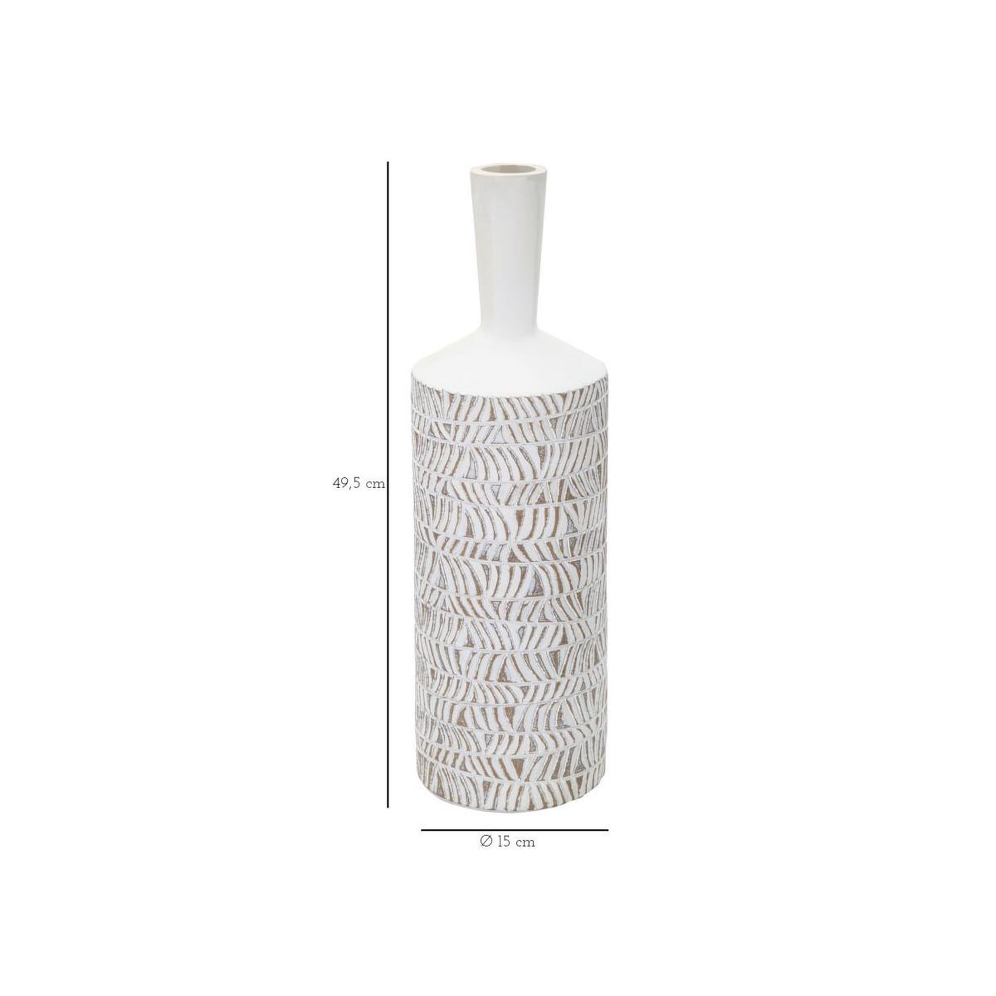 Voir la diapositive 6 : Paris Prix Vase bouteille abstrait  nairobi  49cm blanc