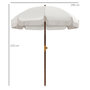 Voir la diapositive 3 : OUTSUNNY Parasol droit de plage jardin style bohème à franges UV40+ crème