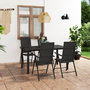 Voir la diapositive 1 : VIDAXL Ensemble a manger de jardin 5 pcs noir