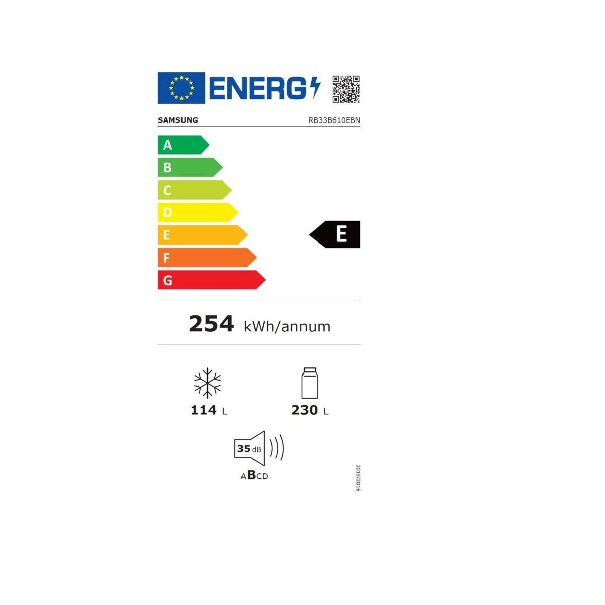 Samsung Réfrigerateur combiné 60cm 334l noir - RB33B610EBN