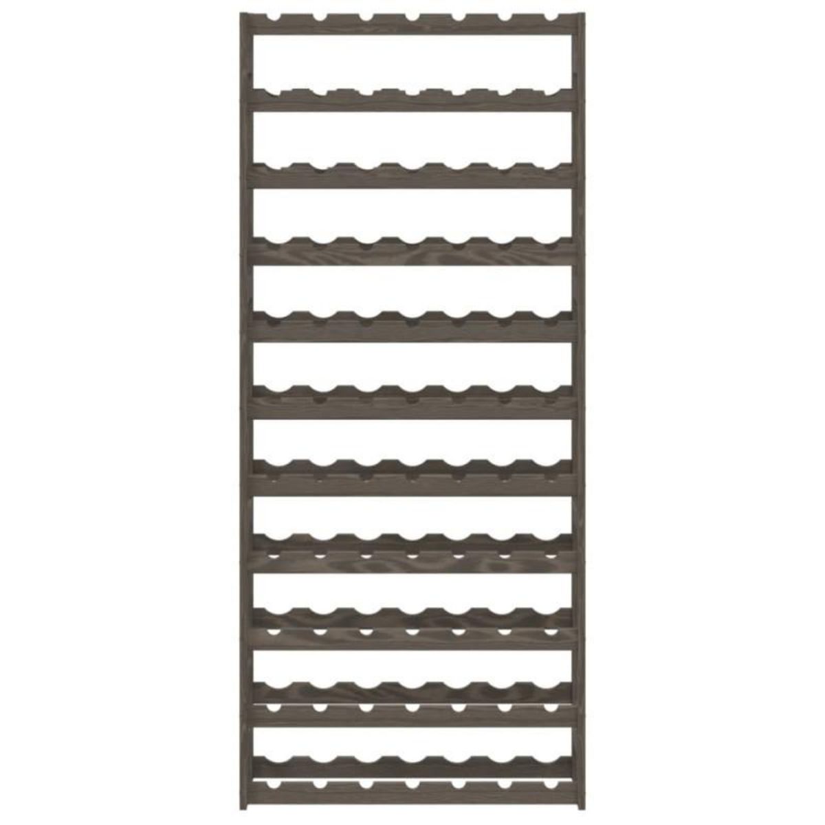 VIDAXL Casier à bouteilles pour 77 bouteilles gris bois pin solide