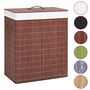 Voir la diapositive 2 : VIDAXL Panier a linge avec 2 sections bambou marron 100 L