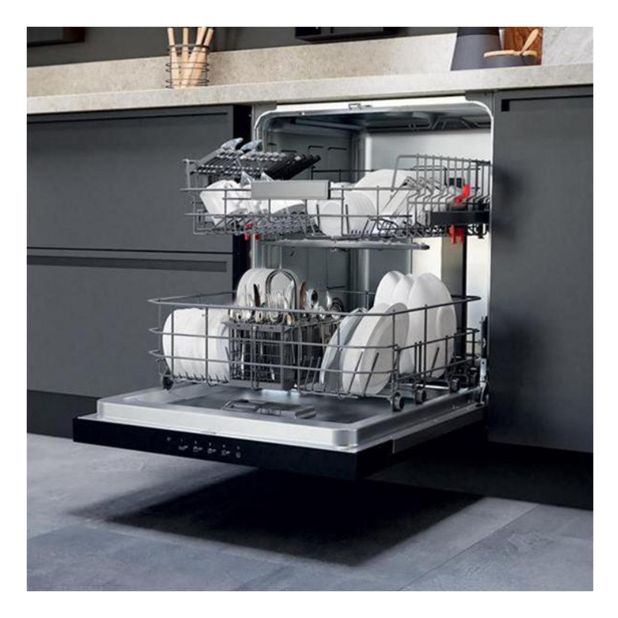 Voir la diapositive 6 : Whirlpool Lave-vaisselle 60cm 14 couverts 46bd intégrable avec bandeau noir - w3pfd636b