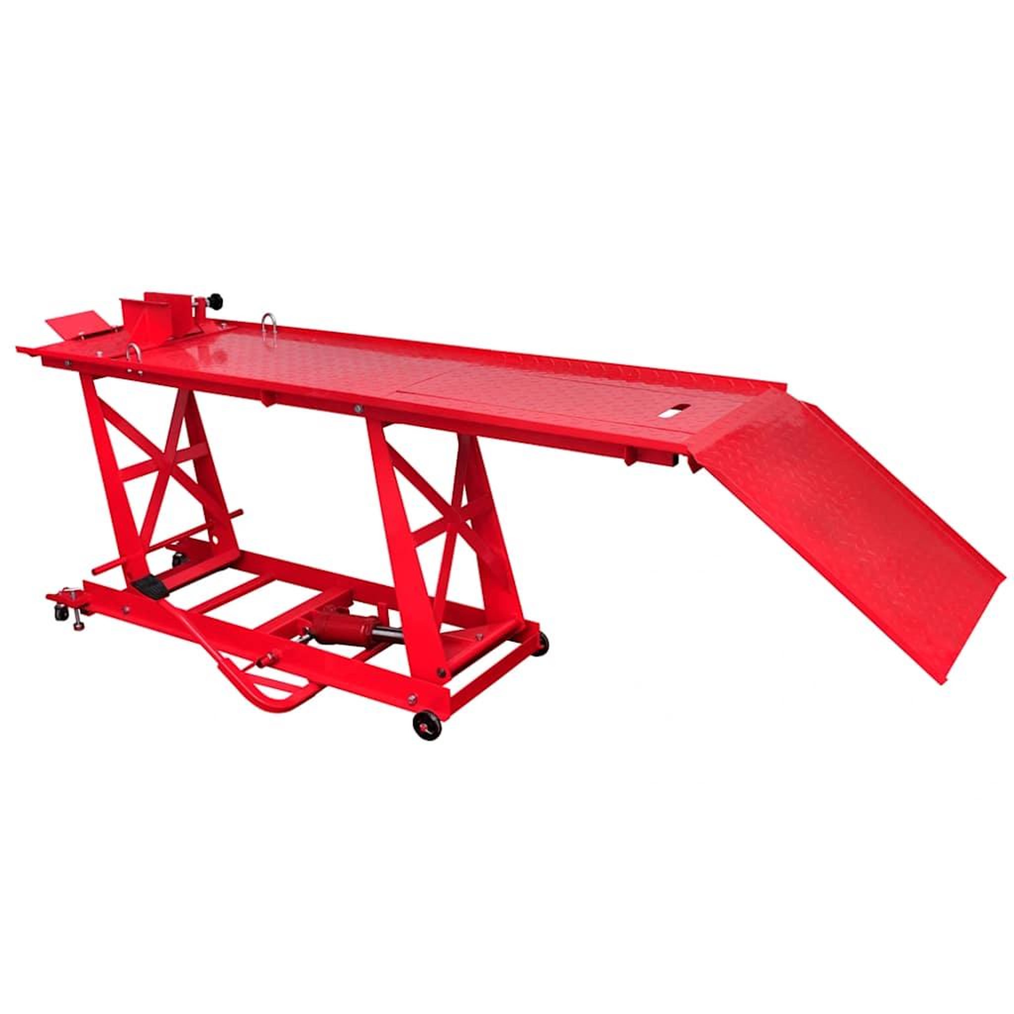 Voir la diapositive 1 : VIDAXL Pont elevateur plateforme hydraulique pour moto 450 kg