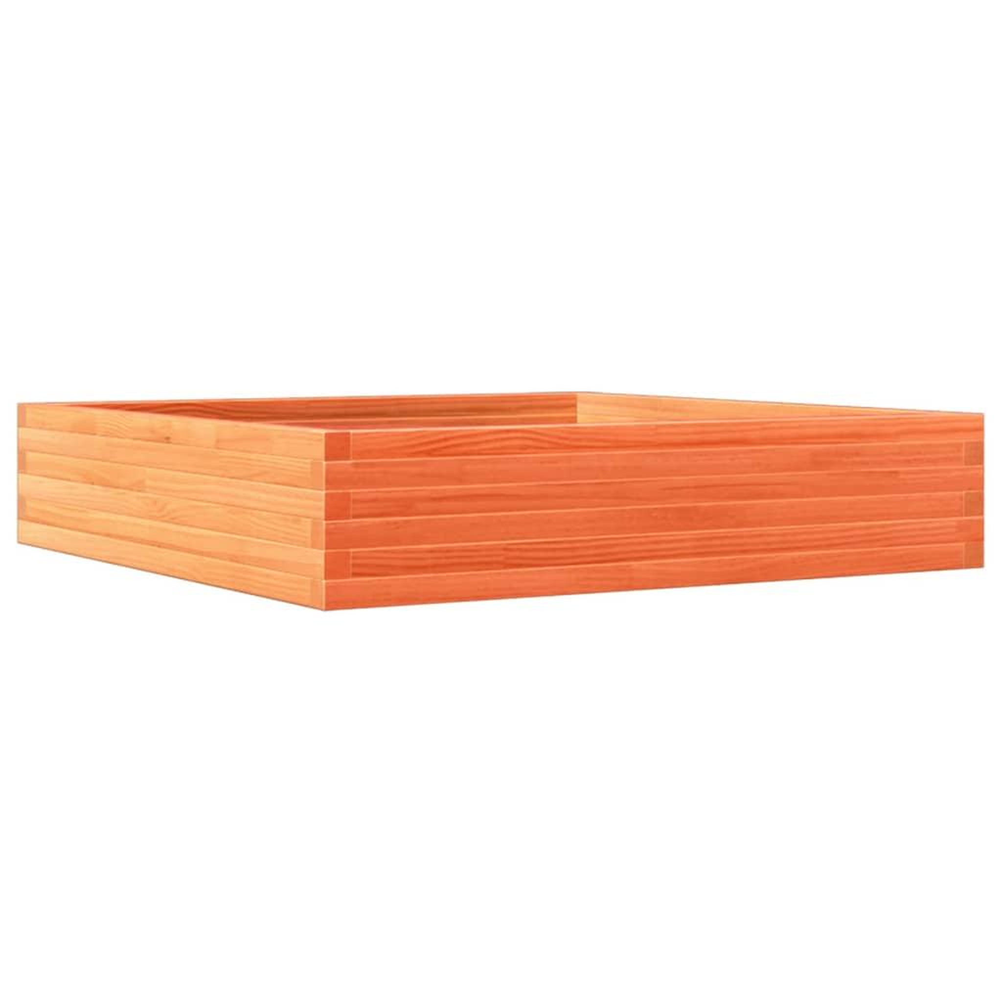 Voir la diapositive 2 : VIDAXL Jardiniere cire marron 110x110x23 cm bois de pin massif